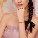 24CT Gold Snake Charm Bracelet for Women