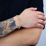 Nuragold 10K Real White Gold Miami Cuban Link 5.5mm Chain Bracelet (7"-9") Italian Jewelry for Men & Women - 7.5"