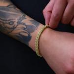 Nuragold 10k Real Yellow Gold Franco Square 5mm Box Chain Wheat Chain Bracelet (7"-9") Italian Jewelry for Men - 7.5"