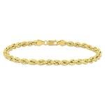 Abbie+Cleo 14K Real Gold Rope Chain Bracelet for Men and Women - Cadena de Oro para Hombres y Mujeres - (14k - 5mm - 7.5 Inch)