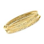 Ross-Simons Italian 14kt Yellow Gold Multi-Finish Jewelry Set: 6 Bangle Bracelets. 7 inches