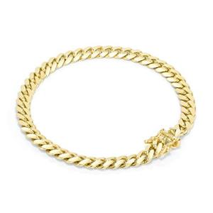 Nuragold 14k Real Yellow Gold Solid Miami Cuban Link 6mm Chain Bracelet (7"-9") Italian Jewelry for Men - 8.5"