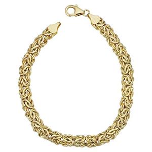 Kooljewelry 14k Yellow Gold 6 mm Byzantine Bracelet (7.5 inch)