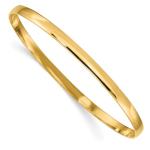 14K Yellow Gold 4mm Half Round Bangle Bracelet