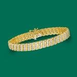 Diamond Link Bracelet in 18kt Gold Over Silver