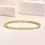 Abbie+Cleo 14K Real Gold Rope Chain Bracelet for Men and Women - Cadena de Oro para Hombres y Mujeres - (14k - 5mm - 7.5 Inch)