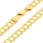 Nuragold 10k Real Yellow Gold Solid Cuban Curb Link 7mm Chain Bracelet (7"-9") Italian Jewelry for Men - 8"
