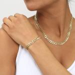 Nuragold 10k Real Yellow Gold Solid Cuban Curb Link 7mm Chain Bracelet (7"-9") Italian Jewelry for Men - 8"