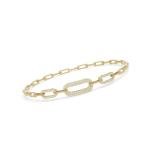 Natural Diamond Paperclip Link Bracelet in 14K Gold
