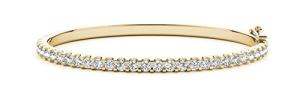 Houston Diamond District - 1/2 Carat Classic Stackable Bangle Bracelet 14K Yellow Gold Premium Collections