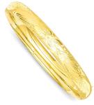 IceCarats 14K Solid Yellow Gold 7.90mm Hinged Bangle Bracelet