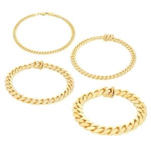 Nuragold 14K Real Yellow Gold Solid Miami Cuban Link Chain Bracelet 7"-9" (2.7mm-11mm) Italian Jewelry for Men & Women - 7.5",9mm