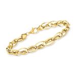 Yellow Gold Oval Double-Twisted Link Bracelet