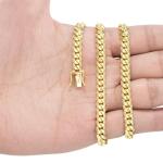 Nuragold 14k Real Yellow Gold Solid Miami Cuban Link 6mm Chain Bracelet (7"-9") Italian Jewelry for Men - 8.5"