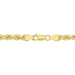 Abbie+Cleo 14K Real Gold Rope Chain Bracelet for Men and Women - Cadena de Oro para Hombres y Mujeres - (14k - 5mm - 7.5 Inch)