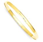 14K Yellow Gold 4mm Half Round Bangle Bracelet