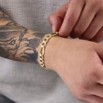 14K Yellow Gold Figaro Link Chain Bracelet