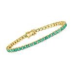 Emerald and Diamond Tennis Bracelet in Gold