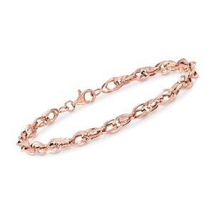 Ross-Simons 14kt Rose Gold Double-Oval Link Bracelet. 8 inches