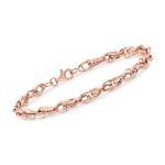 Rose Gold Double-Oval Link Bracelet - 8 inches