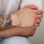 14K Yellow Gold Figaro Link Chain Bracelet