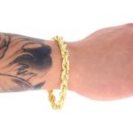 14k Yellow Gold Diamond Cut Rope Chain Bracelet