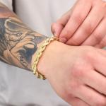 14k Yellow Gold Diamond Cut Rope Chain Bracelet