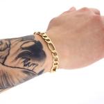 14K Yellow Gold Figaro Link Chain Bracelet