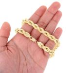 14k Yellow Gold Diamond Cut Rope Chain Bracelet