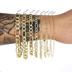 14K Yellow Gold Figaro Link Chain Bracelet