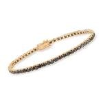 Black Diamond Tennis Bracelet in Yellow Gold 7 inches