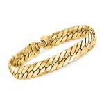 Italian 14kt Gold Cuban-Link Bracelet - 8 inches