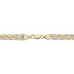 10k Tricolor Gold Braided Herringbone Bracelet 7.5