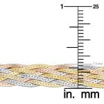 10k Tricolor Gold Braided Herringbone Bracelet 7.5