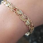 Leaf Bracelet in 10k Yellow and Pink Gold