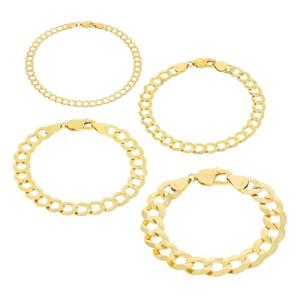 Nuragold 14K Real Yellow Gold Solid Cuban Curb Link Chain Bracelet 7"-9" (1.5mm-12mm) Italian Jewelry for Men & Women - 8",6mm