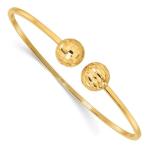 14k Yellow Gold Diamond Cut Ball Cuff Bracelet