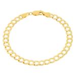14K Yellow Gold Cuban Link Chain Bracelet 8