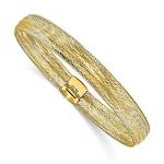 14K Yellow Gold Polished Mesh Stretch Bracelet