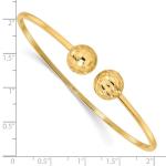 14k Yellow Gold Diamond Cut Ball Cuff Bracelet