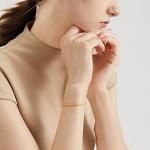 24K Solid Gold Twisted Chain Bracelet for Women