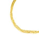 24K Solid Gold Twisted Chain Bracelet for Women