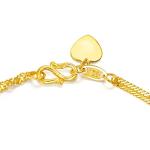 24K Solid Gold Twisted Chain Bracelet for Women