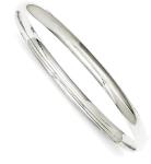 14K White Gold 4mm Hinged Bangle Bracelet