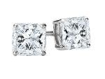 2 Carat 14K White Gold IGI Certified LAB-GROWN Princess Cut Diamond Earrings 4 Prong Screw Back Ultra Premium Collection (E-F Color, VS2-SI1 Clarity)