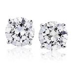 The Diamond Channel CERTIFIED 1 to 12 Carat LAB GROWN Solitaire Diamond Stud Earrings Round Cut 4 Prong Screw Back (F-G Color, VS1-VS2 Eye Clean Clarity)