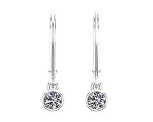 5 Carat 14K Platinum IGI Certified LAB-GROWN Round Diamond Earrings Bezel Set Lever Back Premium Collection (H-I Color, VS1-VS2 Clarity)