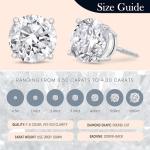 The Diamond Channel CERTIFIED 1 to 12 Carat LAB GROWN Solitaire Diamond Stud Earrings Round Cut 4 Prong Screw Back (F-G Color, VS1-VS2 Eye Clean Clarity)