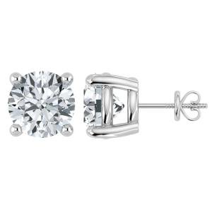 Shop QSE 2.00 Carat IGI Certified Lab Grown Round Cut Diamond Studs Earrings 14k White Gold 4 Prong Screwback Jewelry Gift Box Packaging (E-F Color, VS1-VS2 Clarity)