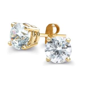 Certified Lab Grown Diamond Stud Earrings 2 cttw (F-G Color, VS2-SI1 Clarity) 14kt Yellow Gold